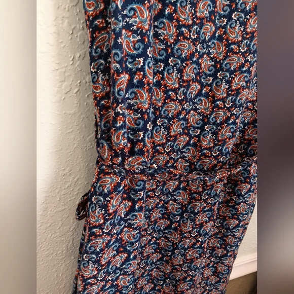 Market Spruce Paisley Sleevless Rayon Midi Dress Woth Tie Waist - Picture 7 of 7